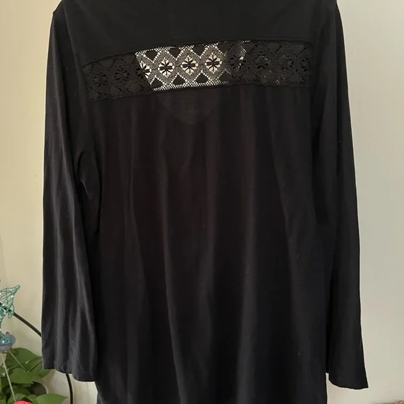 Johnny Was Embroidered Black Floral Women's Top XL - Picture 4 of 5